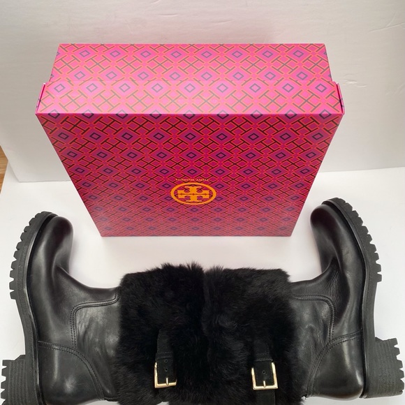 ❣️HP❣️Tory Burch fur cuff black moto boot - Picture 5 of 9